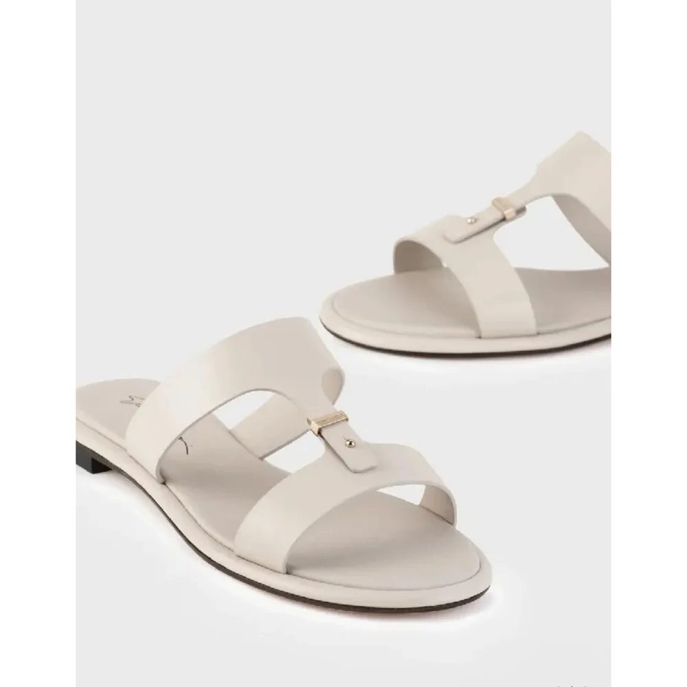 Giorgio Armani Flat Leather Sandals - New With Box - Picture 2 of 16